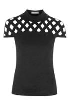 Topshop *faux Suede Lattice Top By Rare