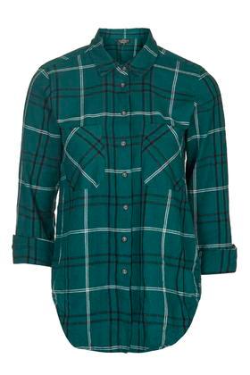 Topshop Petite Teal Check Shirt