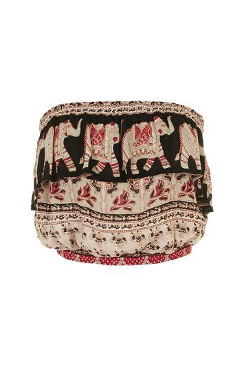 Topshop Elephant Print Bandeau By Band Of Gypsies