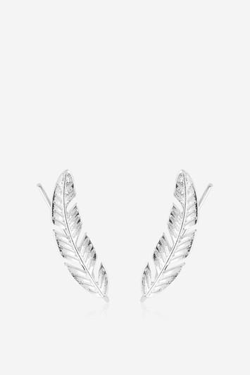 Topshop *silver Artemisia Leaf Climber Ear Cuffs By Skinnydip