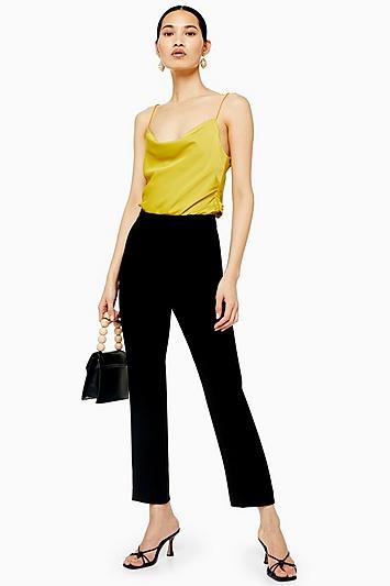 Topshop Black Straight Cigarette Trousers