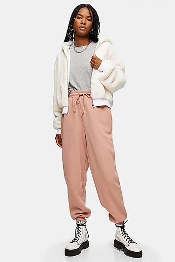 Topshop Petite Pink Oversized Joggers