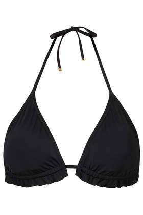 Topshop Black Basic Frill Triangle Bikini Top