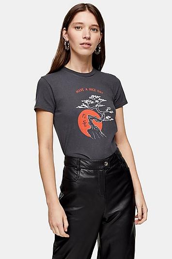 Topshop Bonsai Have A Nice Day Print T-shirt