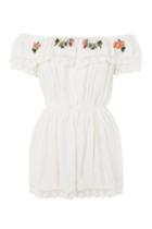 Topshop Petite Embroidered Broderie Playsuit