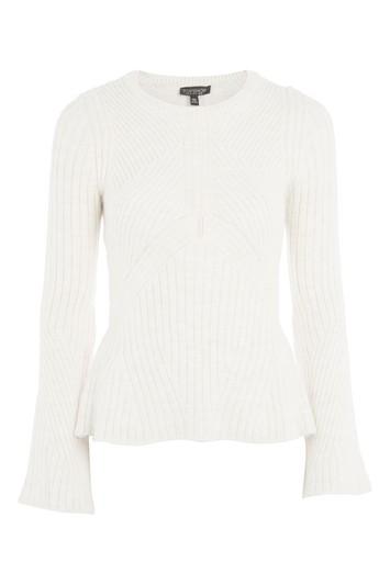 Topshop Knitted Peplum Jumper