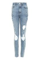 Topshop Tall Tonal Embroidered Jeans