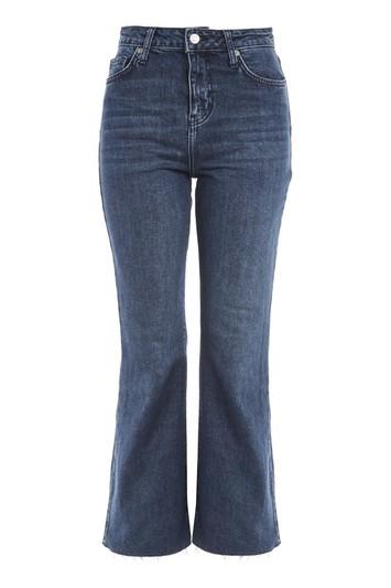 Topshop Petite Indigo Dree Cropped Kick Flare Jeans