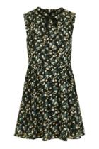 Topshop *victoriana Neck Floral Dress By Glamorous