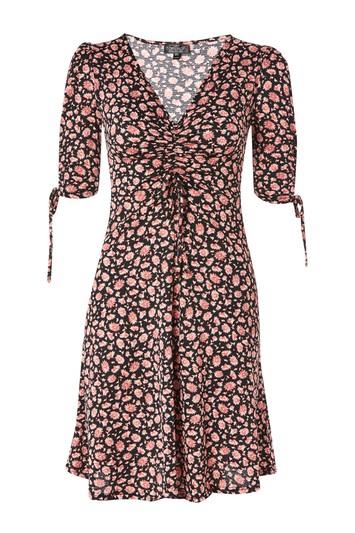 Topshop Tall Ditsy Ruched Front T-shirt Dress