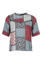 Topshop Scarf Print Trim Tee