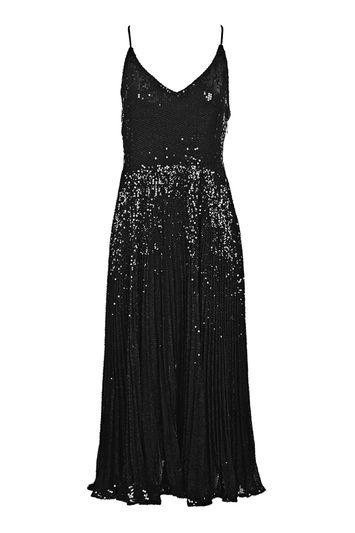 Topshop Sequin Pleated Midi Dress