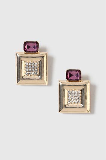 Topshop Chunky Square Clip-on Earrings