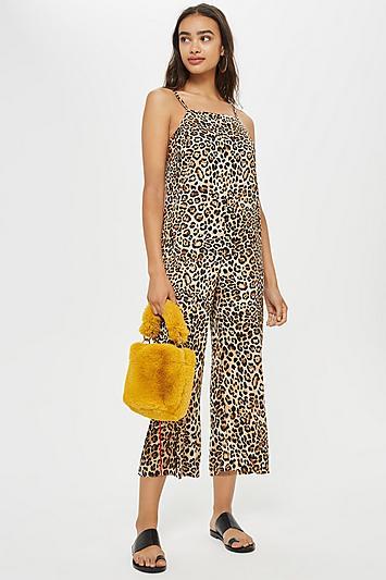 Topshop Petite Leopard Print Jumpsuit