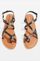 Topshop Black Hiccup Strappy Sandals