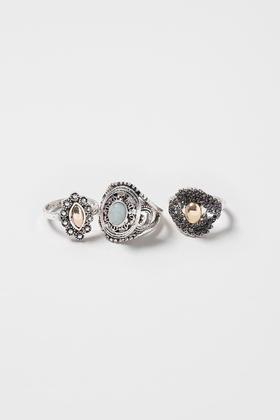 Topshop Antique Semi Precious Ring