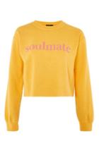 Topshop Cropped 'soulmate' Sweatshirt