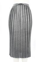 Topshop Metallic Jersey Pleated Skirt
