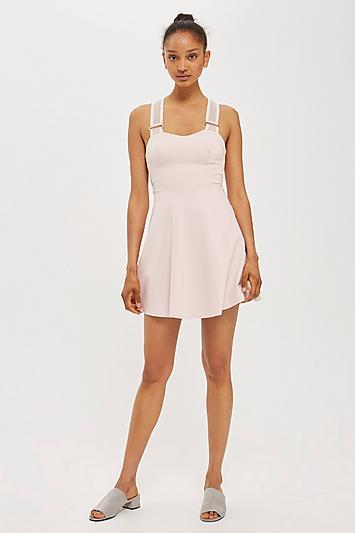 Topshop *strappy Airtex Skater Dress
