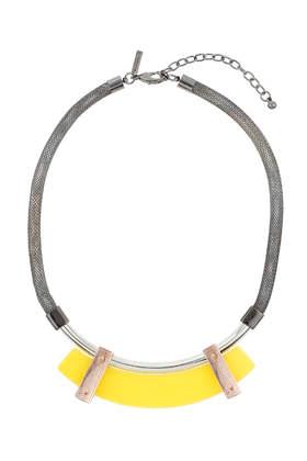 Topshop Mesh And Resin Bar Necklace