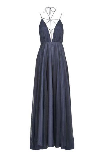 Topshop Tulle Laceup Maxi Dress