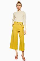 Topshop Button Detail Bonded Cropped Trousers