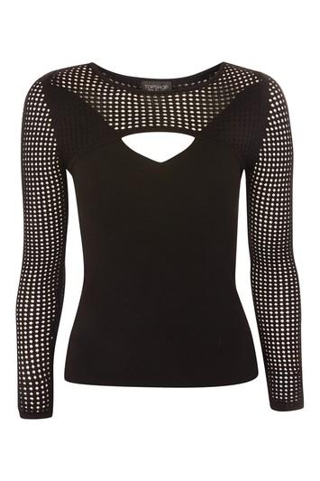 Topshop Pointelle Yoke Top