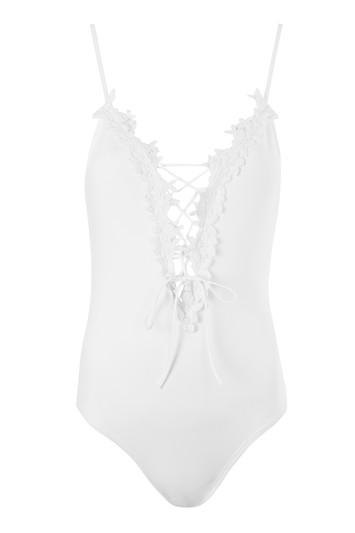 Topshop Floral Tie Up Applique Body