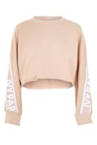 Topshop Cropped Knitted Logo Sweatshirt By Ivy Park