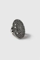 Topshop Rhinestone Oval Cocktail Ring