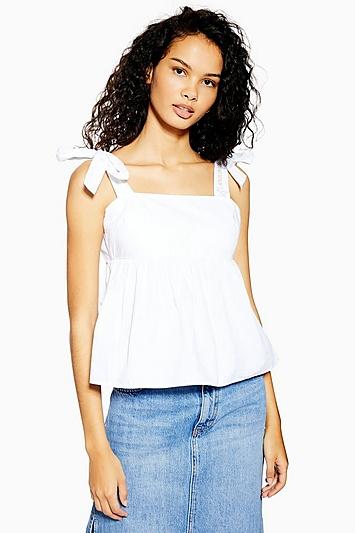 Topshop Star Embroidered Poplin Sun Top