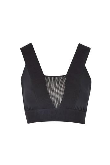Topshop Pintuck Mesh Insert Crop Top By Ivy Park