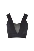 Topshop Pintuck Mesh Insert Crop Top By Ivy Park