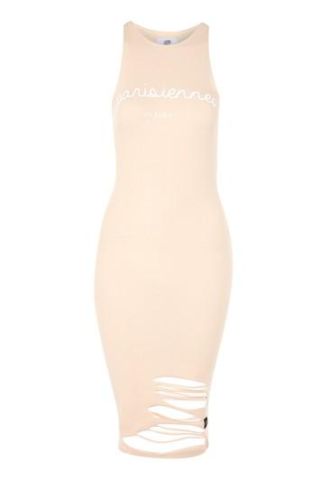 Topshop 'parisienne' Slogan Tank Dress By Sixth June