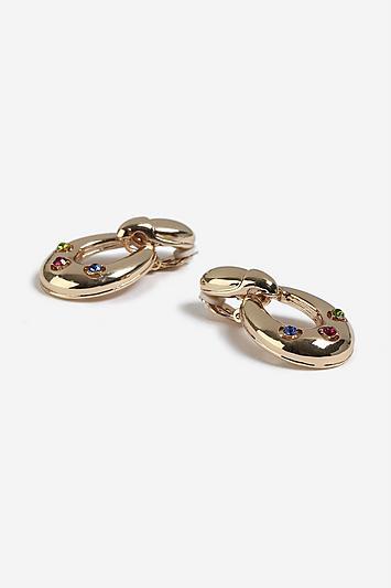 Topshop Gold Look Stone Clip On Earrings
