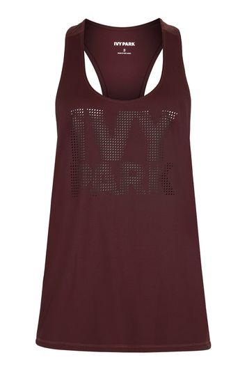 Topshop Laser Logo Racer Tank Top By Ivy Park