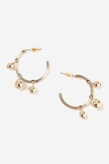 Topshop Gold 3 Ball Hoop Earrings