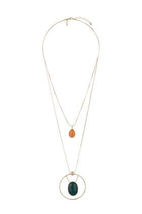 Topshop Oval Semi-precious Multi-row Necklace