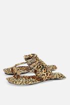 Topshop Fleur Fringed Leopard Print Sandals