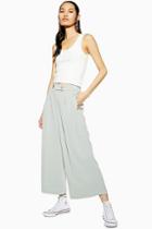 Topshop Mint Cropped Wide Leg Trousers