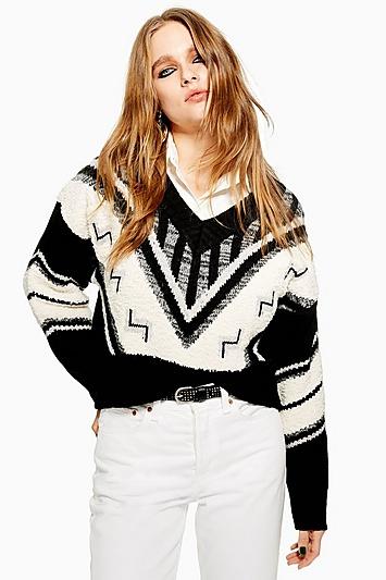 Topshop Tall V-neck Jumper