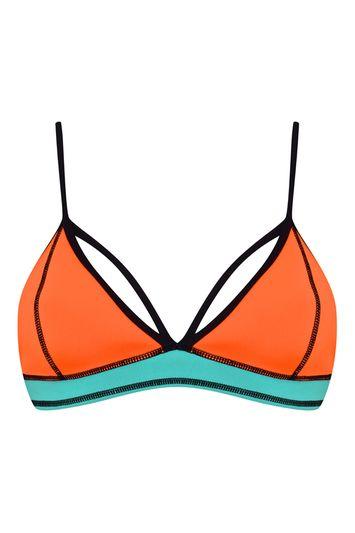 Topshop Colour Block Bikini Top By Kendall + Kylie At Topshop