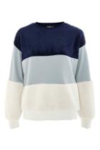 Topshop Colour Block Sherpa Sweatshirt