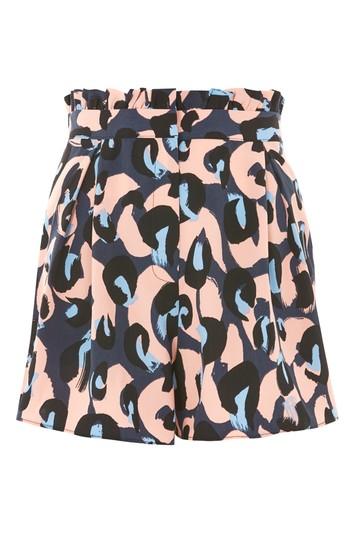 Topshop Paintbrush Print Frill Shorts