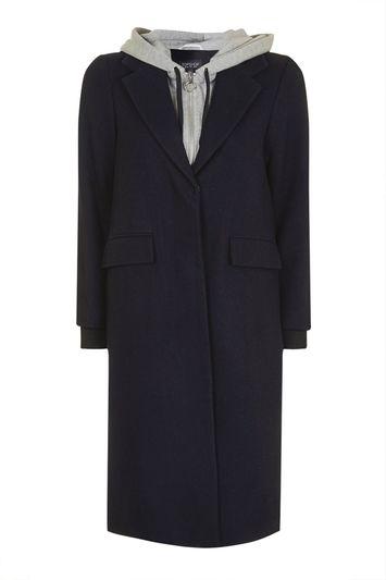 Topshop Petite Hoodie Hybrid Coat