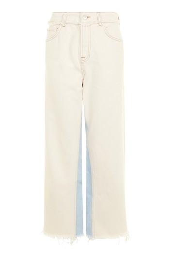 Topshop Moto Panel Insert Cropped Wide Leg Jeans
