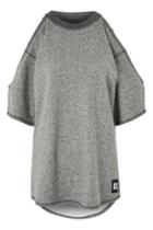 Topshop Raw Edge Cold Shoulder Sweat Top By Ivy Park
