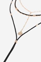 Topshop *cord And Charm Multirow Necklace