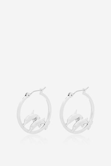 Topshop *silver Dolphin Hoop Earrings By Skinnydip