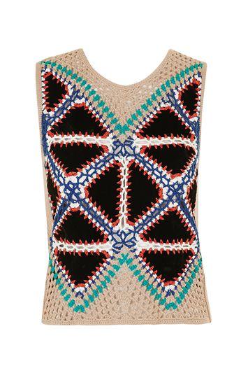 Topshop Suede Patch Festival Vest